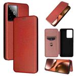 For Realme Neo7x 5G Carbon Fiber Texture Flip Leather Phone Case(Brown)