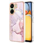 For Xiaomi Redmi 13C 4G Electroplating Marble Dual-side IMD Phone Case(Rose Gold 005)