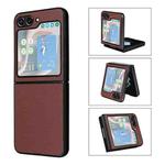 For Samsung Galaxy Z Flip5 5G PU Leather PC Phone Case(Brown)