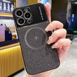 For iPhone 14 Pro Magsafe Magnetic Metallic Glitter Powder Shockproof Phone Case(Black)