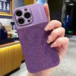 For iPhone 14 Pro Max Magsafe Magnetic Metallic Glitter Powder Shockproof Phone Case(Purple)