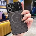 For iPhone 12 Magsafe Magnetic Metallic Glitter Powder Shockproof Phone Case(Black)