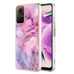 For Xiaomi Redmi Note 12S 4G Electroplating Marble Dual-side IMD TPU Phone Case(Pink 013)