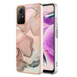 For Xiaomi Redmi Note 12S 4G Electroplating Marble Dual-side IMD Phone Case(Rose Gold 015)