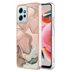 For Xiaomi Redmi Note 12 4G Global Electroplating Marble Dual-side IMD Phone Case(Rose Gold 015)