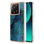 For Xiaomi 13T/13T Pro Electroplating Marble Dual-side IMD TPU Phone Case(Green 017)