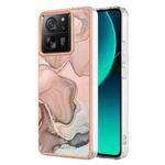 For Xiaomi 13T/13T Pro Electroplating Marble Dual-side IMD Phone Case(Rose Gold 015)