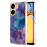 For Xiaomi Redmi 13C 4G Electroplating Marble Dual-side IMD TPU Phone Case(Purple 016)