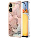 For Xiaomi Redmi 13C 4G Electroplating Marble Dual-side IMD Phone Case(Rose Gold 015)