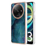 For Xiaomi Redmi A3 Electroplating Marble Dual-side IMD TPU Phone Case(Green 017)
