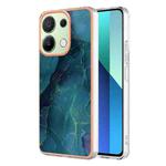 Xiaomi Redmi Note 13 4G Electroplating Marble Dual-side IMD TPU Phone Case(Green 017)