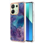 Xiaomi Redmi Note 13 4G Electroplating Marble Dual-side IMD TPU Phone Case(Purple 016)