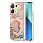 Xiaomi Redmi Note 13 4G Electroplating Marble Dual-side IMD TPU Phone Case(Rose Gold 015)