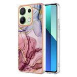 Xiaomi Redmi Note 13 4G Electroplating Marble Dual-side IMD TPU Phone Case(Rose Red 014)