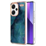 For Xiaomi Redmi Note 13 Pro+ Electroplating Marble Dual-side IMD TPU Phone Case(Green 017)