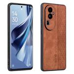 For OPPO Reno10 AZNS 3D Embossed Skin Feel Phone Case(Brown)