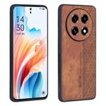 For OPPO A2 Pro 5G AZNS 3D Embossed Skin Feel Phone Case(Brown)