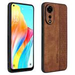 For OPPO A78 4G AZNS 3D Embossed Skin Feel Phone Case(Brown)