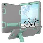 For Samsung Galaxy Tab A 10.1 (2019) T510 Shockproof PC + Silicone Protective Case，with Holder(Gray Mint Green)