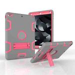 For iPad Air Shockproof PC + Silicone Protective Case，with Holder(Gray Rose)