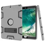 For iPad Pro 10.5 inch (2017) Shockproof PC + Silicone Protective Case，with Holder(Gray Black)