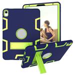 For iPad Pro 11 (2018) Shockproof PC + Silicone Protective Case，with Holder(Navy Blue Yellow Green)