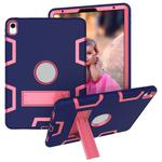 For iPad Pro 11 (2018) Shockproof PC + Silicone Protective Case，with Holder(Navy Blue Rose)
