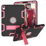 For iPad Pro 11 (2018) Shockproof PC + Silicone Protective Case，with Holder(Black Rose)