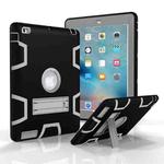 For iPad 4 / 3 / 2 / 1 Shockproof PC + Silicone Protective Case，with Holder(Black Gray)