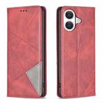 For iPhone 17 Rhombus Texture Magnetic Leather Phone Case(Red)