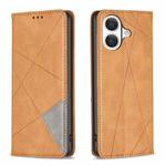 For iPhone 17 Rhombus Texture Magnetic Leather Phone Case(Yellow)