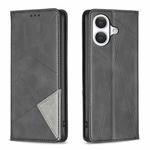 For iPhone 17 Rhombus Texture Magnetic Leather Phone Case(Black)