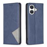 For iPhone 17 Rhombus Texture Magnetic Leather Phone Case(Blue)