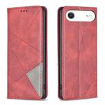 For iPhone 17 Air Rhombus Texture Magnetic Leather Phone Case(Red)