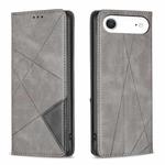 For iPhone 17 Air Rhombus Texture Magnetic Leather Phone Case(Grey)