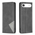 For iPhone 17 Air Rhombus Texture Magnetic Leather Phone Case(Black)