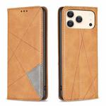 For iPhone 17 Pro Max Rhombus Texture Magnetic Leather Phone Case(Yellow)