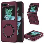 For Samsung Galaxy Z Flip6 5G Magsafe Magnetic Folding PC Phone Case(Wine Red)