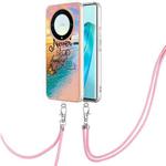 For Honor X9a/Magic5 Lite Electroplating IMD TPU Phone Case with Lanyard(Dream Butterfly)