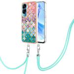 For Honor 90 Lite 5G Electroplating IMD TPU Phone Case with Lanyard(Colorful Scales)