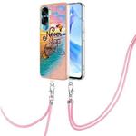 For Honor 90 Lite 5G Electroplating IMD TPU Phone Case with Lanyard(Dream Butterfly)