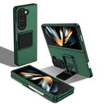 For Samsung Galaxy Z Fold5 Three-dimensional Folding Holder PC Phone Case(Green)