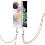 For OnePlus 10T 5G/Ace Pro Electroplating IMD TPU Phone Case with Lanyard(White Marble)