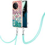 For OnePlus 11 Electroplating IMD TPU Phone Case with Lanyard(Colorful Scales)
