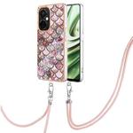 For OnePlus Nord CE 3 Lite/Nord N30/OPP0 K11x Electroplating IMD TPU Phone Case with Lanyard(Pink Scales)