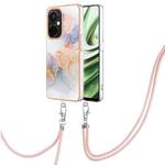 For OnePlus Nord CE 3 5G/Nord CE 3 Lite Electroplating IMD TPU Phone Case with Lanyard(White Marble)