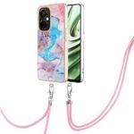 For OnePlus Nord CE 3 5G/Nord CE 3 Lite Electroplating IMD TPU Phone Case with Lanyard(Blue Marble)