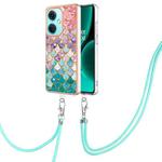 For OnePlus Nord CE3 Electroplating IMD TPU Phone Case with Lanyard(Colorful Scales)