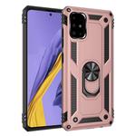 For Samsung Galaxy A51 5G Shockproof TPU + PC Protective Case with 360 Degree Rotating Holder(Rose Gold)