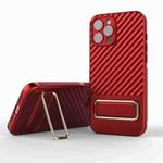 For iPhone 12 Pro Max Wavy Textured Phone Case(Red)